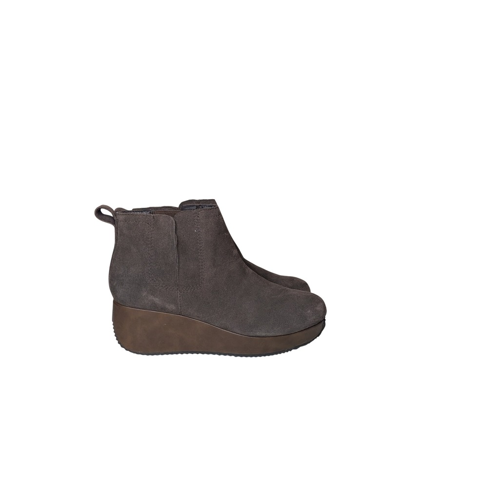 Volatile Burlingham Brown Suede Wedge Ankle Bootie Womens 8.5